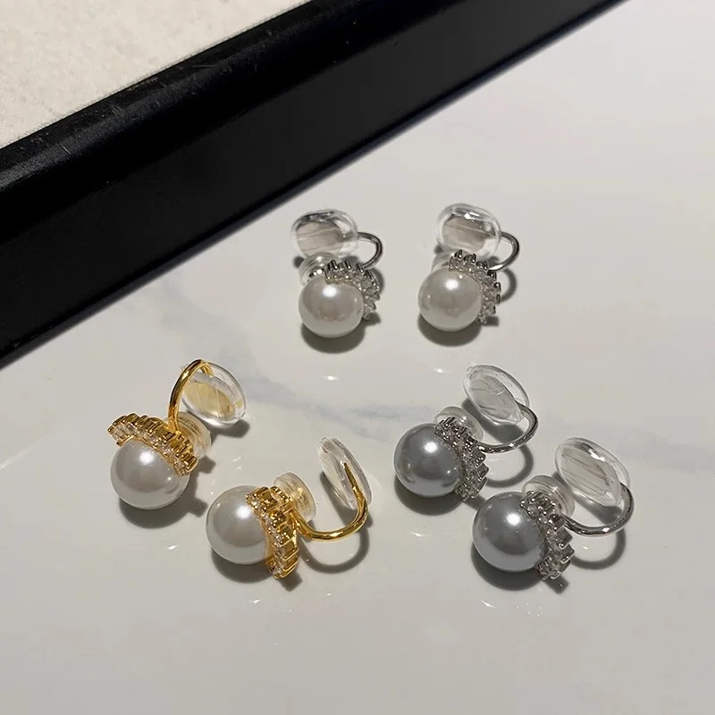 Fashion Australian White Pearl Painless Invisible Ear Clip for Women Light Luxury Niche No Ear Hole Exquisite OL Earrings