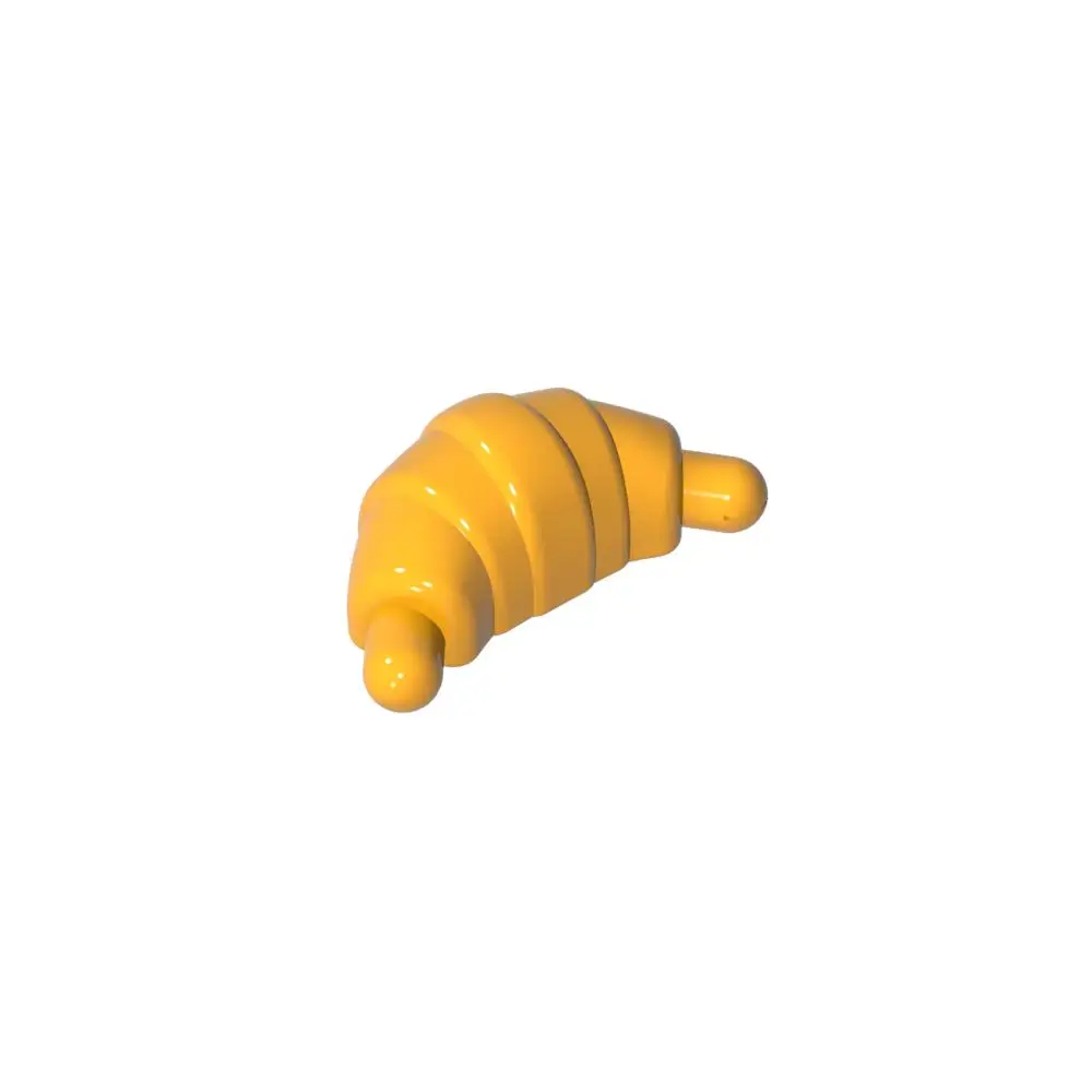 Gobricks 1PC 33125 Food Croissant Bricks Rounded Ends Parts  Compatible MOC Building Block Adult Kids DIY Accessories Food