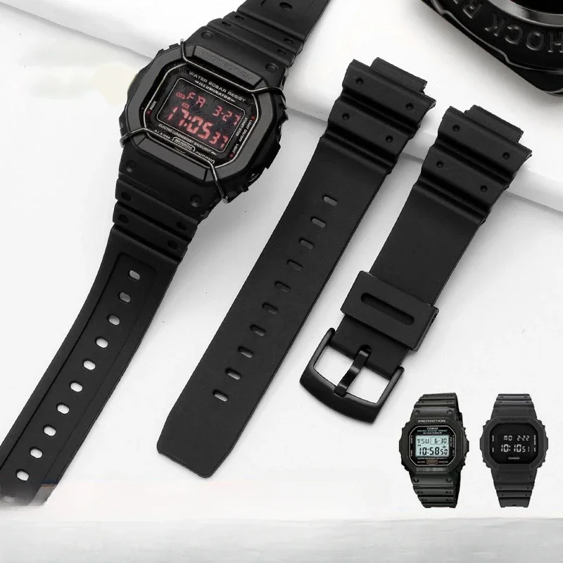 For Casio G-SHOCK Anti-Allergy Watch Strap Dw5600 M5610 GLS-5600 GLX-5600  Convex Interface Rubber 16mm Silicone Watchband