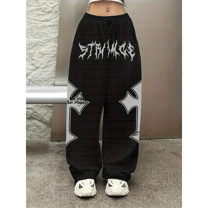 2026 Summer Kid New Fashion Trends Y2K Letter Print Wide Leg Sweatpants Unisex Drawstring Loose Hip Hop Streetwear