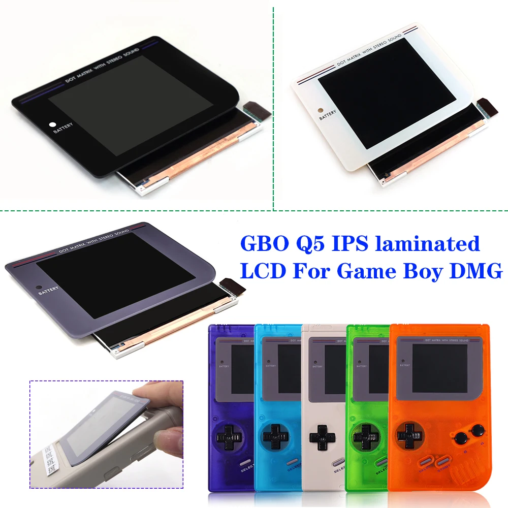 3.1inch DMG IPS Laminated LCD Screen Kits for GameBoy GB DMG High Brightness With IPS Housing Shell Sets Plug and Play