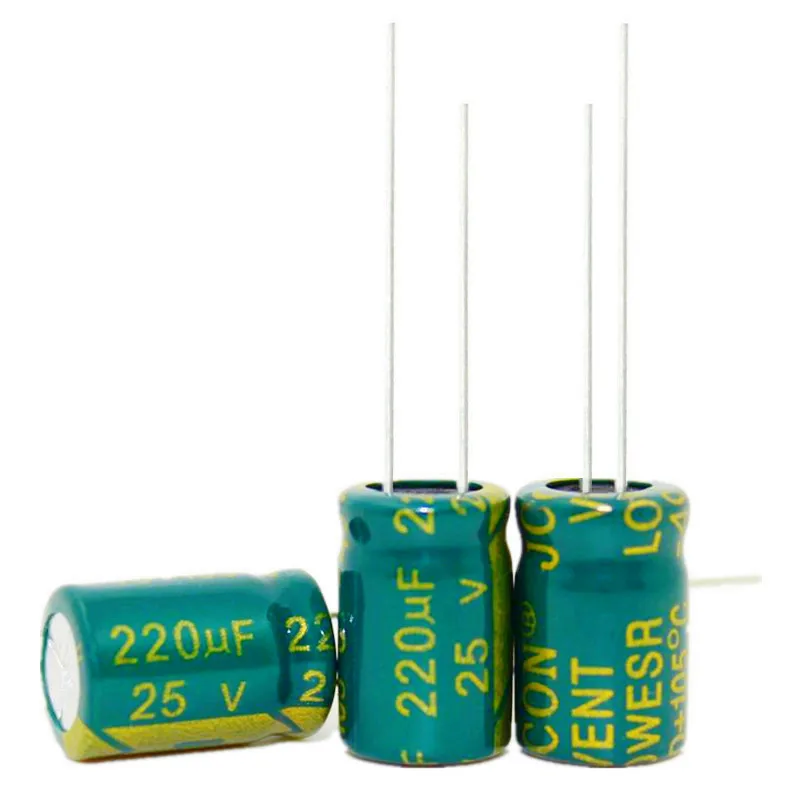 50PCS 25v220uf 8x12 220UF 25V 105C ° high-frequency low resistance electrolytic capacitors