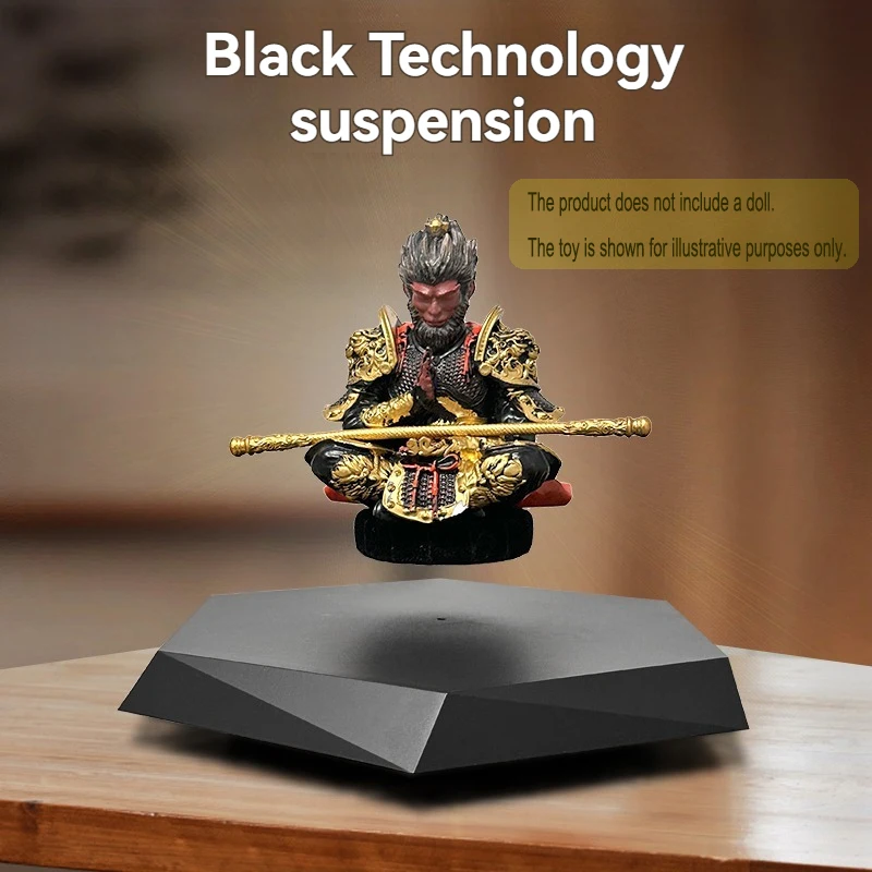 A Magnetic Suspension Display Stand with Rotating Function, Suitable for Collectibles, Jewelry, Hand-Made Doll Display with Adapter