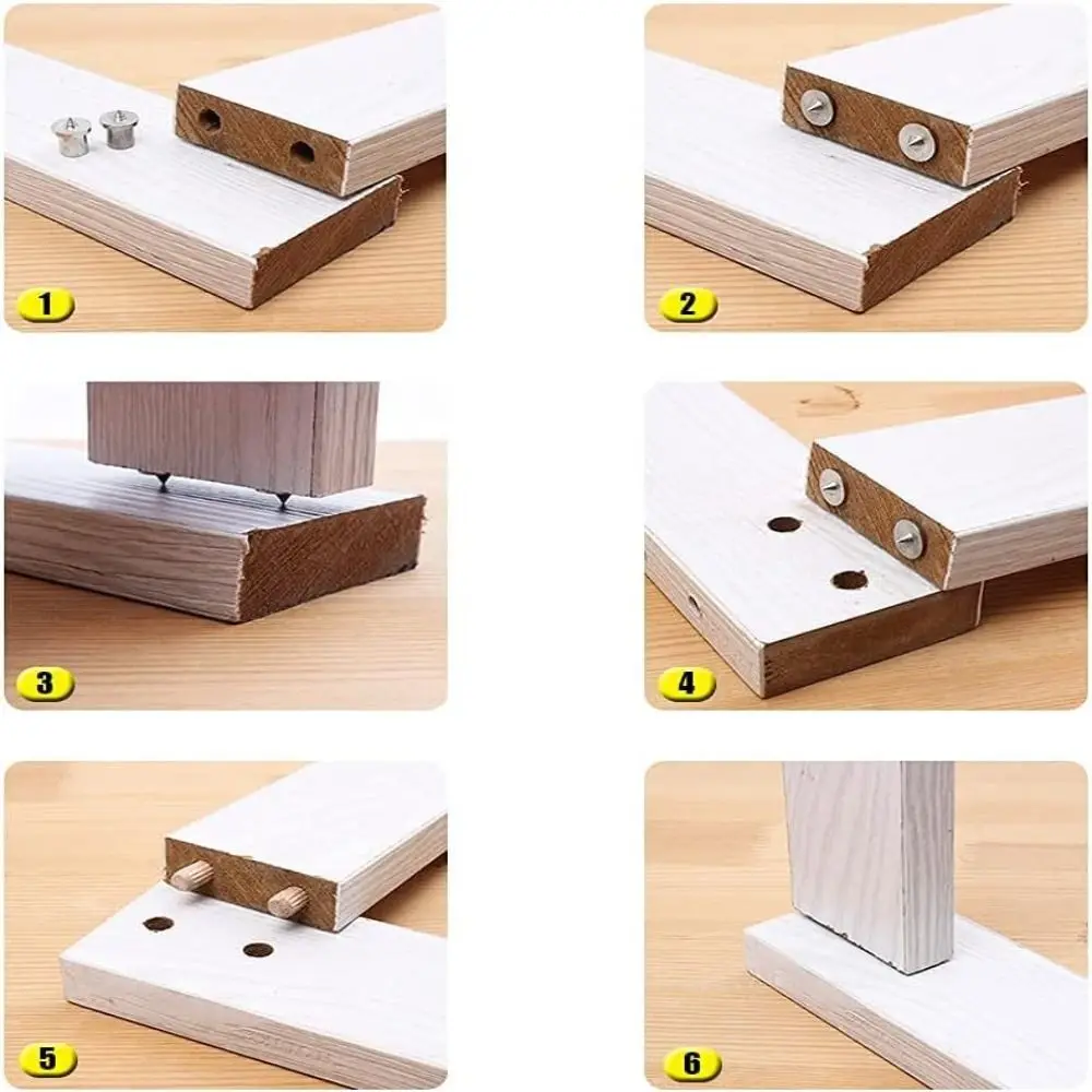 16pcs Round Tenon Dowel Pin Centers Punch Thimble 6mm/8mm/10mm/12mm Woodworking Alignment Tools Drill Center Points