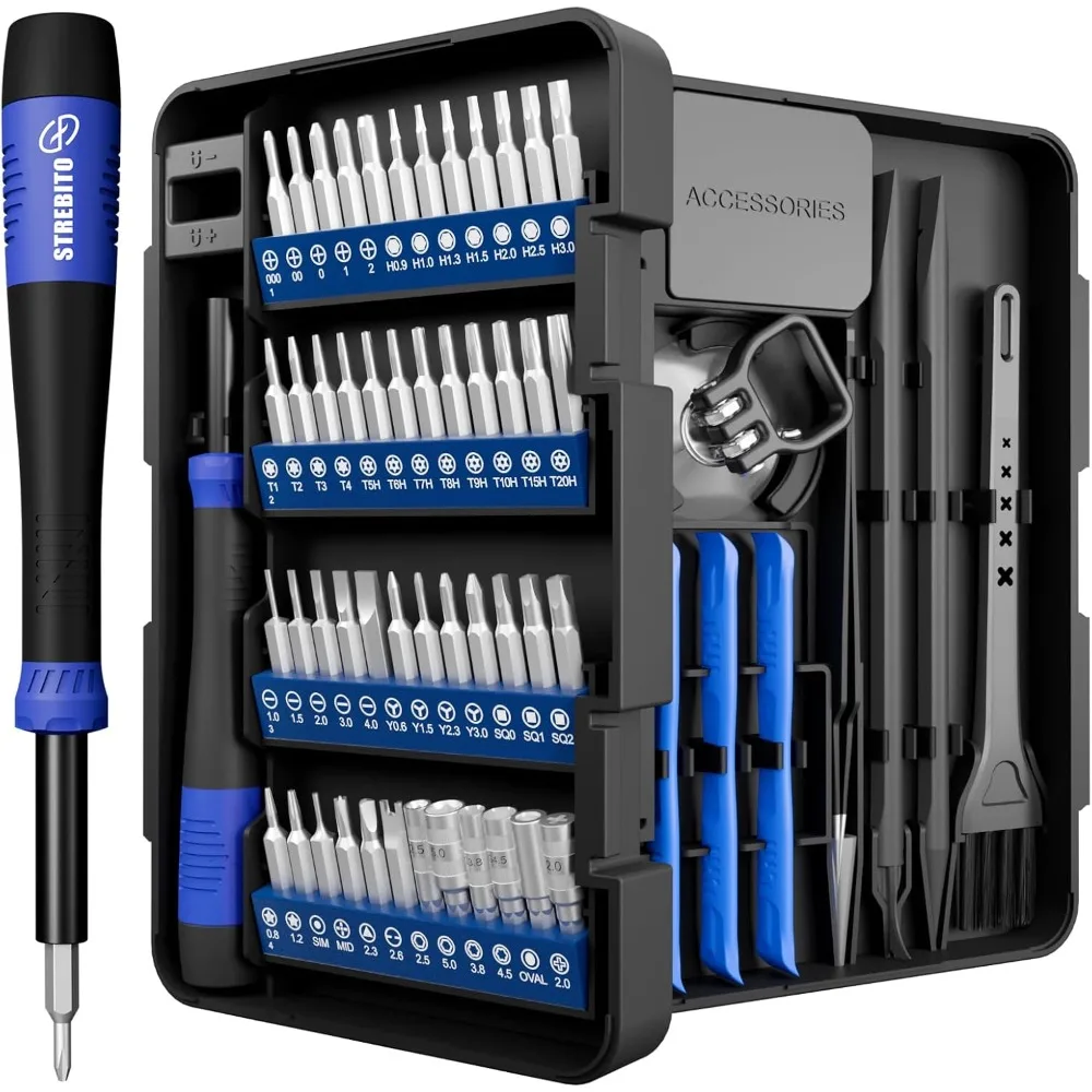 Small Precision Screwdriver Set 64-piece with Torx, Triwing, Pentalobe, Electronics Repair Tool Kit
