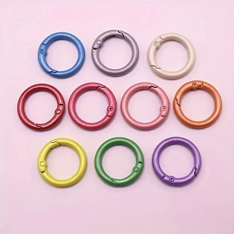 22 pieces of new pearl-colored open keychains, unique outdoor pendants, DIY accessory connection ring keychain