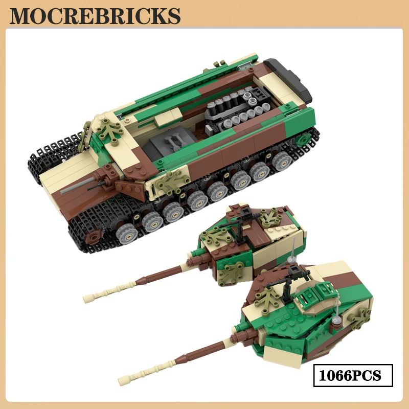 WW II Army Military Weapons MOC Building Block Type 5 Chi-Ri Japanese Medium Tank Track Vehicle Assembly Model Bricks Toys Gift