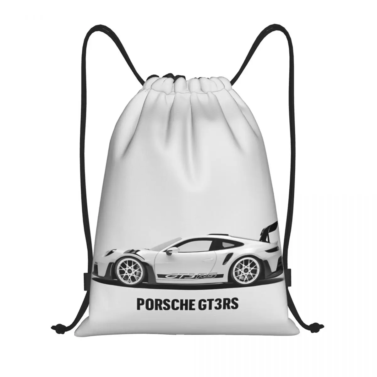 Custom GT3-RS Fashion Women Men Drawstring Bag Backpack Portable Folding Bag Shopping Waterproof Backpack