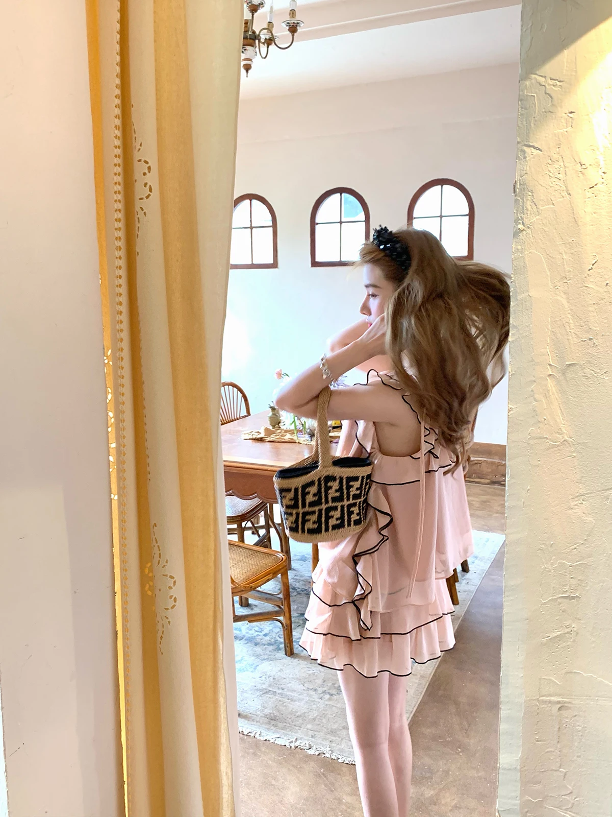 

Оригинальный летний женский комплект Aisui для похудения: модный ансамбль из хлопка с кружевной отделкой, юбка А-силуэта и топ