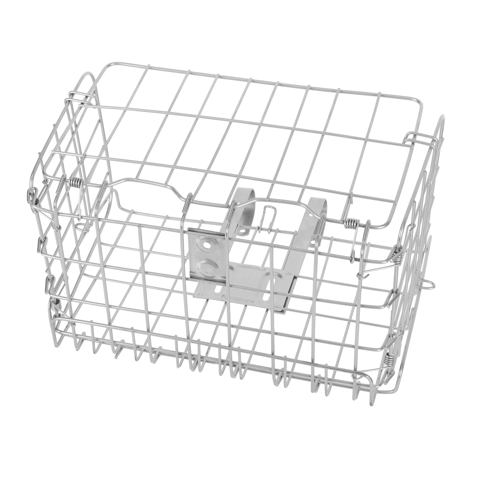 

Folding Bike Basket Silver Side Hanging Container Lightweight Durable Storage Solution Fits Various Bikes Electric Vehicles Easy