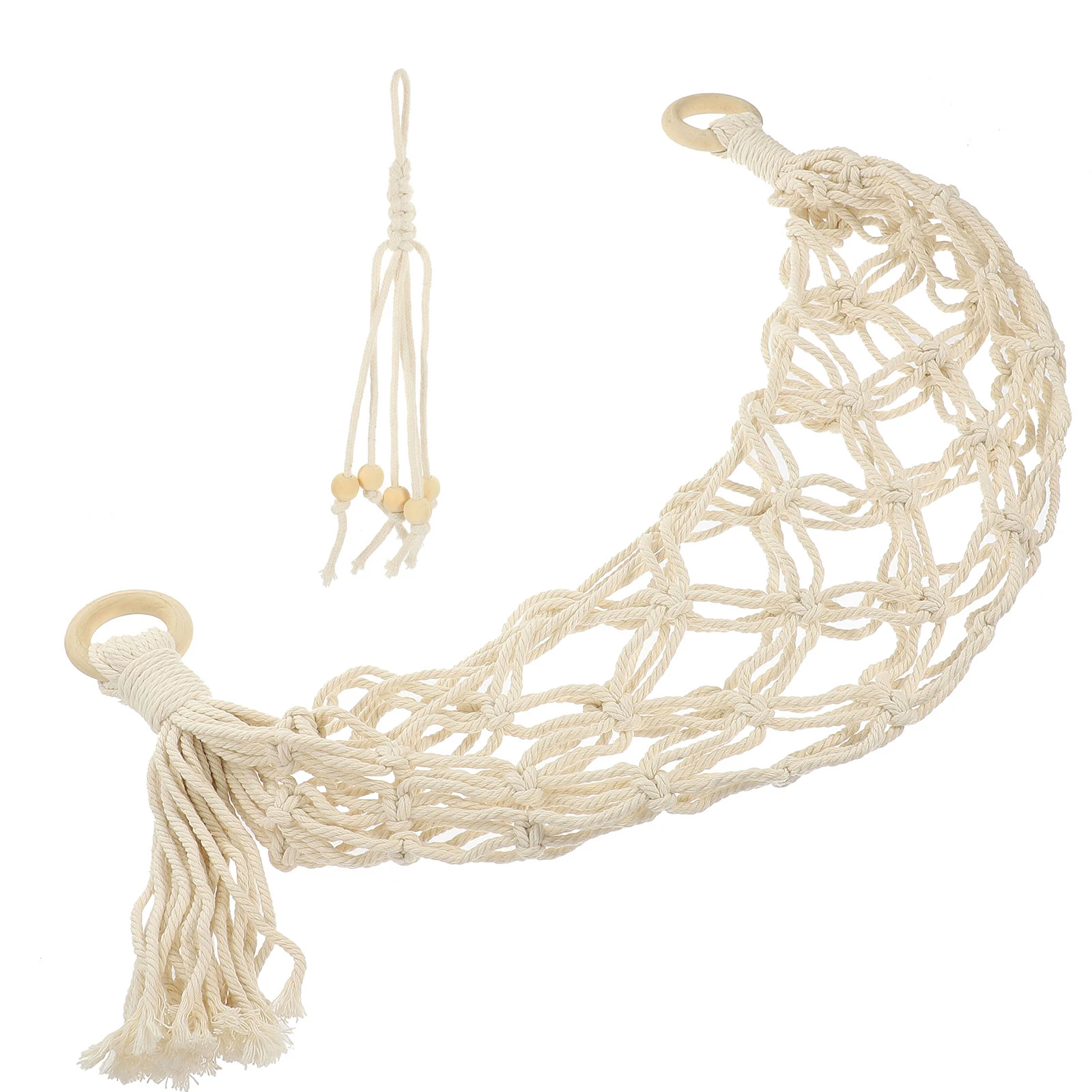 

Hanging Fruit Net Basket White Kitchen Storage Vegetable Decorative Woven Banana Hammock Household Fruitful