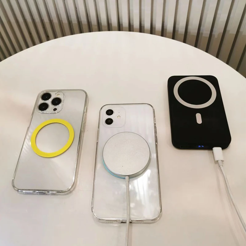 لوحة معدنية للهاتف المحمول Magsafe لحامل مغناطيسي ملصق شحن لاسلكي صفائح حديد لهاتف iPhone 16 15 14 Xiaomi Samsung