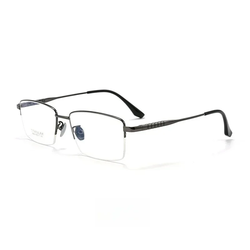 

Business Half Rimless Frame Titanium Alloy Men's Reading Eyeglasses Simple Luxury Optical Prescription Glasses Women 80813M