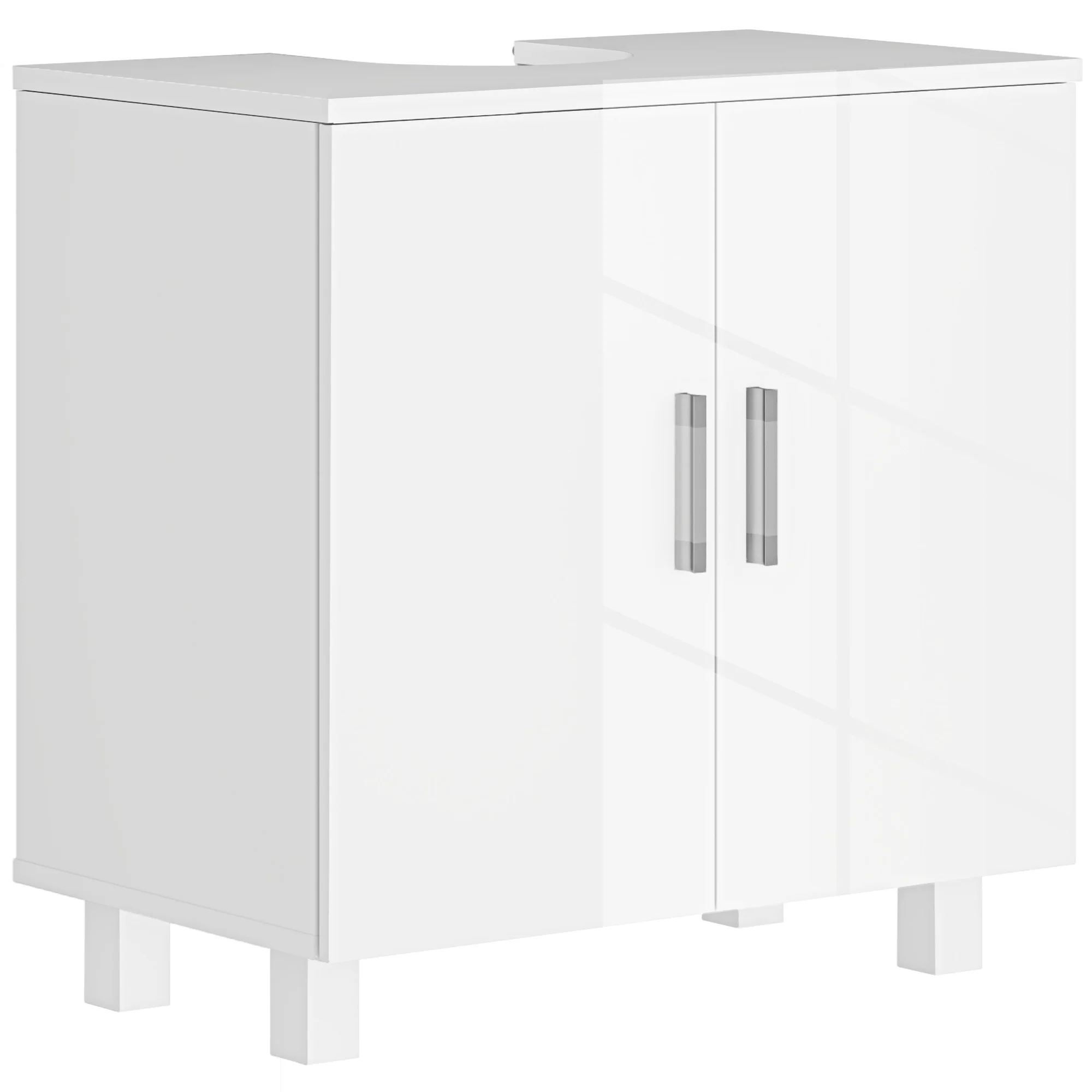 HOMCOM Mueble para Debajo del Lavabo con 2 Puertas 2 Estantes 60x35x60 cm Blanco