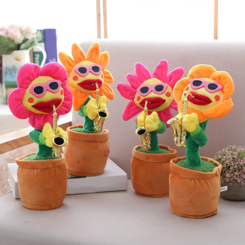 Dancing Sun Flower Talking Plush Toy Electronic Toy with Song