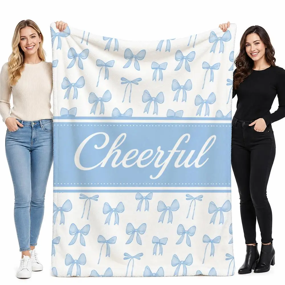 Cute girlish bow Throw Perfect for Sofa Bed Office Travel Home Decor Art Lover Gift