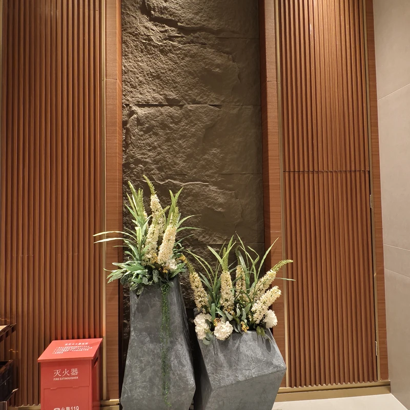 جودة عالية الاصطناعي / فو البولي يوريثين بو حجر الجلد القشرة الكسوة بو رغوة لوحة الحائط الحجر #6