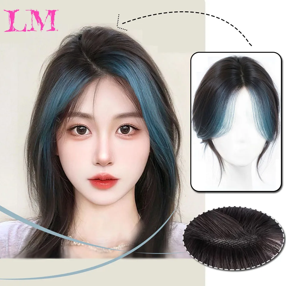 LM Synthetic Eight-character Bangs Wig For Women On Top Of Head To Cover White Hair And In Full Bangs