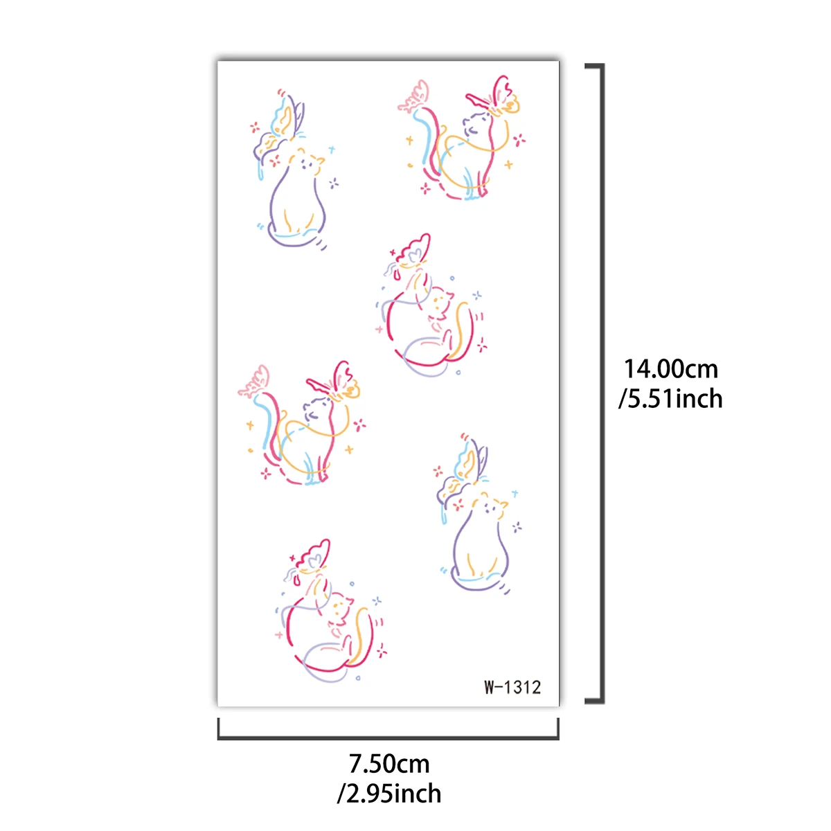 ملصق وشم مؤقت صغير ملون كرتوني لطيف مقاوم للماء ملصق وشم للرجال والنساء ملصقات وشم مزيفة على شكل فن الجسم