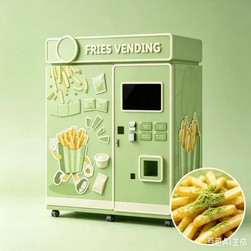 Customized French Fries Vending Machine Intelligent Automatic Cooking System Hot Food Kiosk Stainless Steel Design