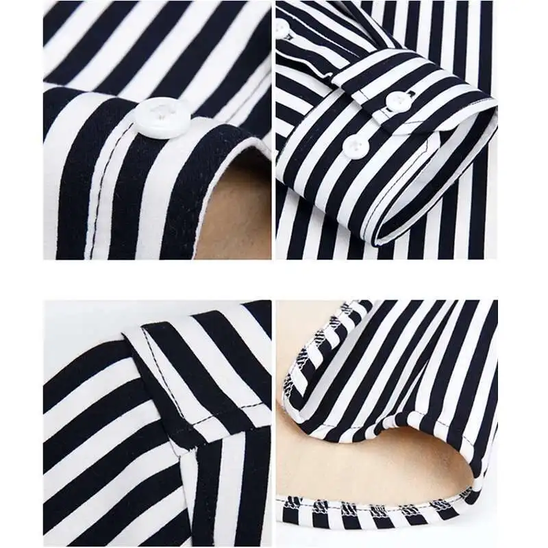 Camisa de algodón de manga larga a rayas negras para hombre, camisas de lana con cuello cuadrado y una hilera de botones, M-5XL azul, rojo y blanco, novedad de invierno