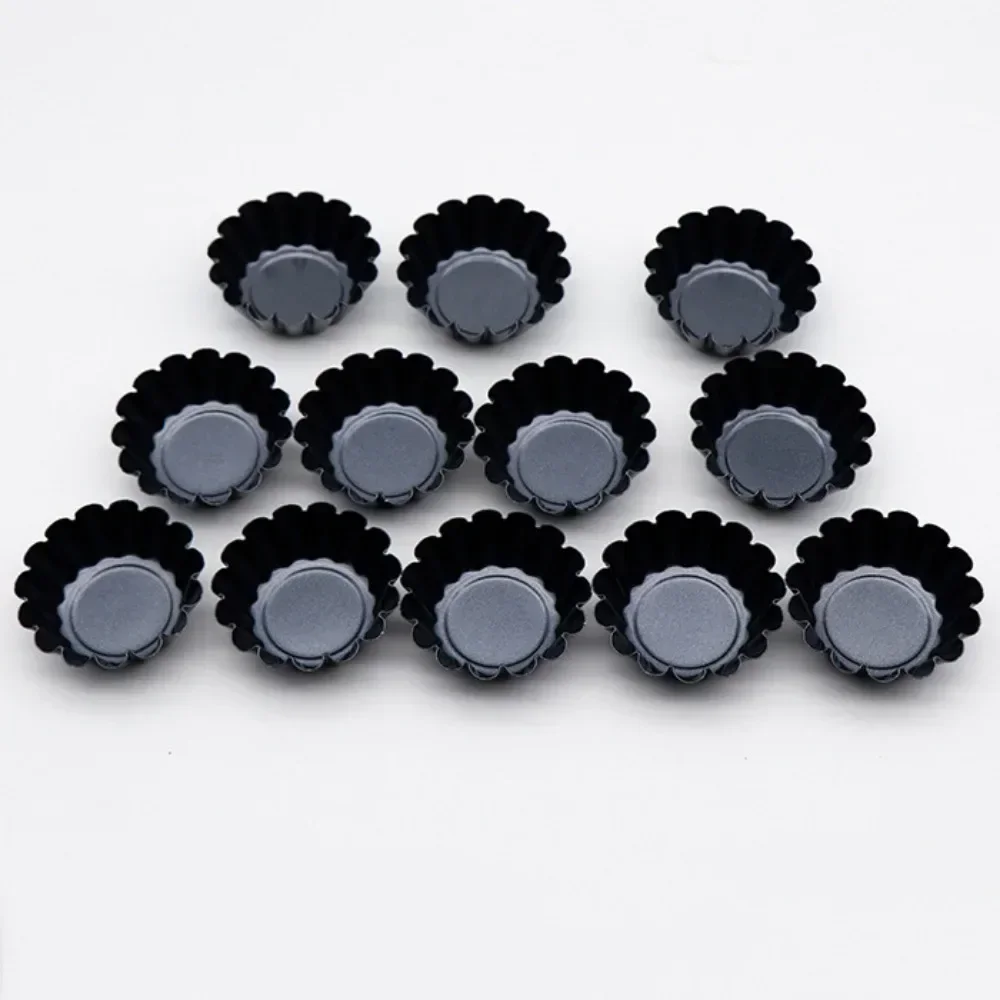 1/3PCS Non Stick Thickened Egg Tart Mold Chrysanthemum Pot Cake Mold Carbon Steel Lace Cake Pudding Baking Tool