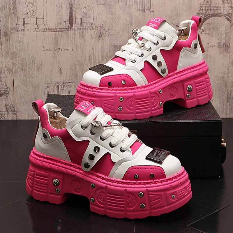 

New Arrival Men Fashion Casual Shoes Spring Autumn Luxury Designer Youth Trendint Street Style Thick Bottom Chunky Sneakers