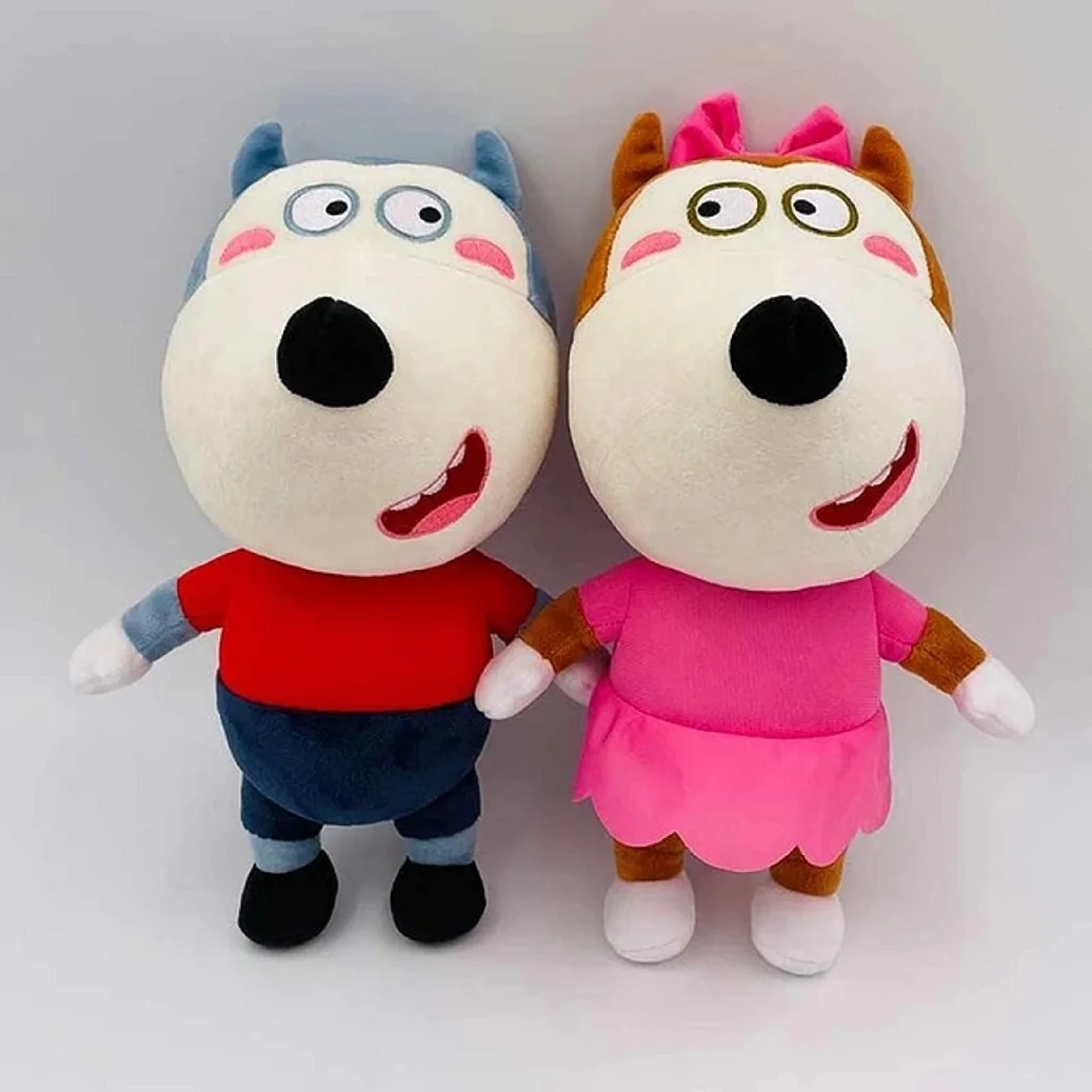 2pcs/set 30cm Anime Wolfoo Family Plush Toys Cartoon Plushie Lucy Soft Stuffed Dolls Toy For Children Kids Boys Girls Fans Gifts