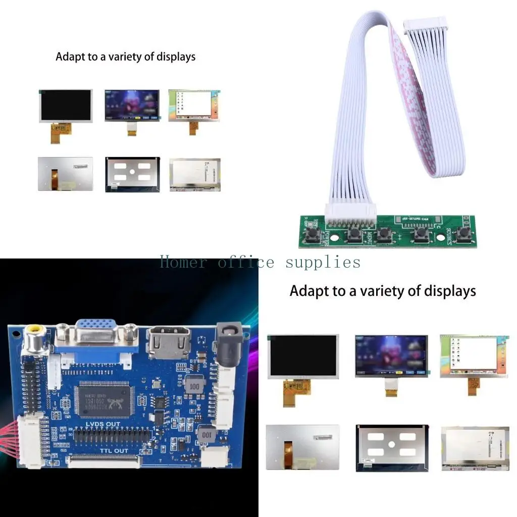 

K43B LCD Screen TTL LVDS Controller VGA 2AV 50PIN for AT070TN90 AT070TN92 AT070TN94 Driver Board Universal