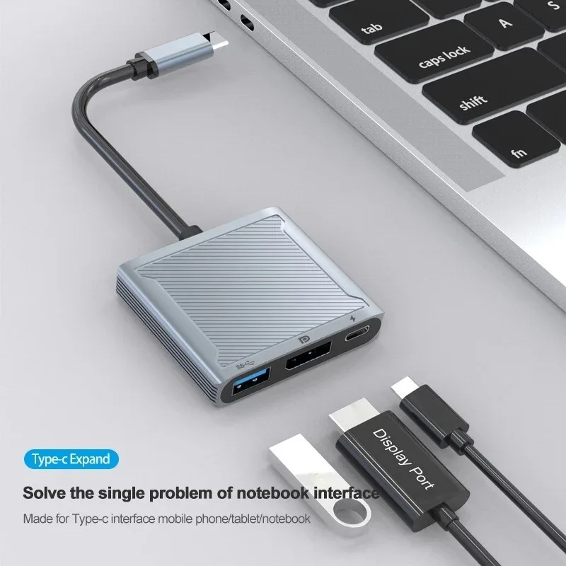 USB C To DisplayPort 1.4 Dock 8K 3-in-1 Thunderbolt 3 Type Cable with PD Charging 3.0 Port for Macs Docking Stations USB Hubs