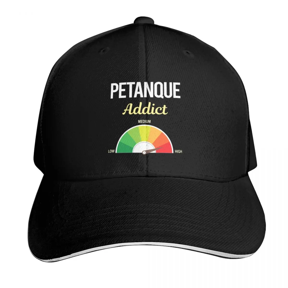 Addict Petanque Baseball Cap Six Panel Structured Crown Sun Protection UPF 50+ Breathable Mesh Back