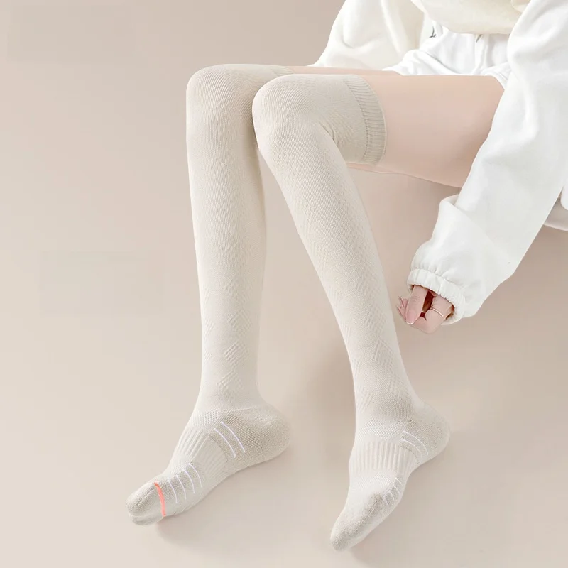 Sport's House Girls Fall over the Knee Stockings,Breathable Non-Slip Towel Bottom Pressure Sports Socks