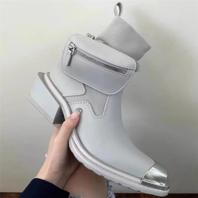 

Man Genuine Leather Ankle Boots Fashion Men Thick Bottom Black Designer Boot