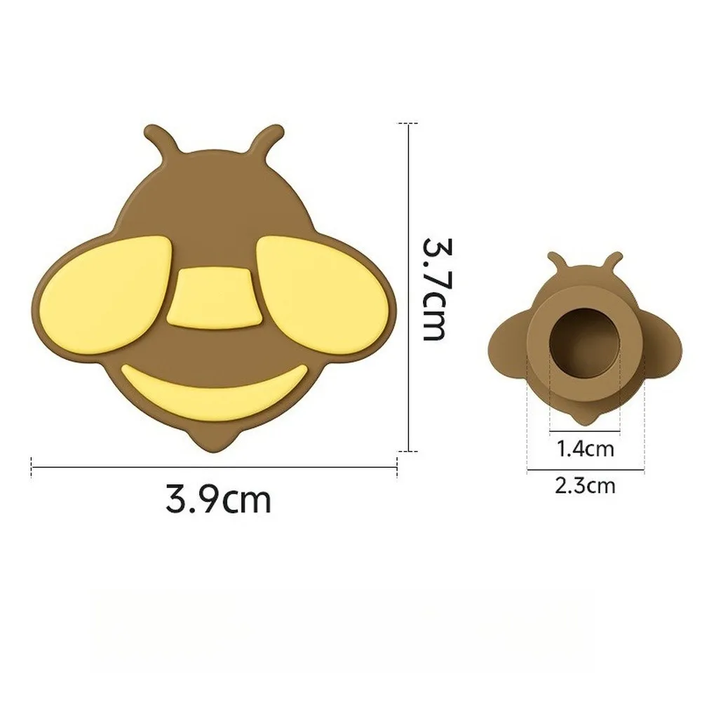 4pcs Bathroom Overflow Cover Bee Shape Silicone for Washbasin Sink 23mm Diameter Fits 22mm to 24mm Overflow Openings