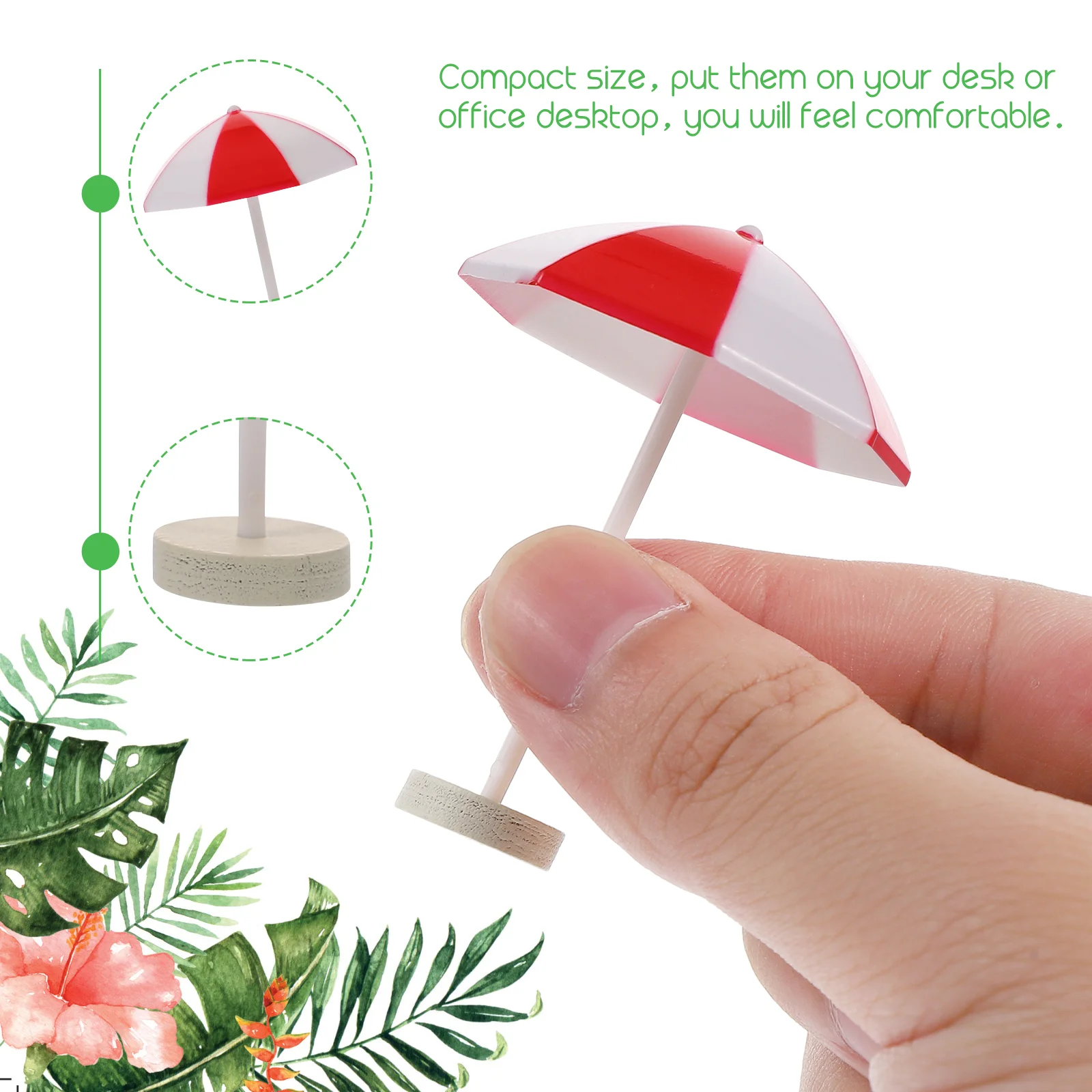 5 Pcs Artificial Indoor Plants Mini Parasol Micro Landscape Adornment Decorations Umbrella Model Beach Child