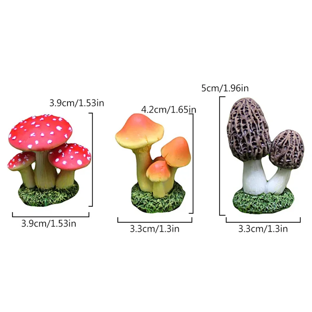 Mini Hars Paddenstoel Beeldje Nep Paddestoel Miniaturen Diy Micro Landschap Fairy Tuin Terrarium Decoraties Desktop Ornament