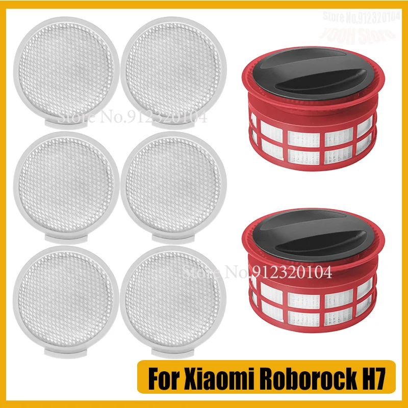 Replacement for Xiaomi Mijia Roborock H7 Handheld Cordless Vacuum Cleaner Kits Front and Rear HEPA Filter Dust Bags Spare Parts