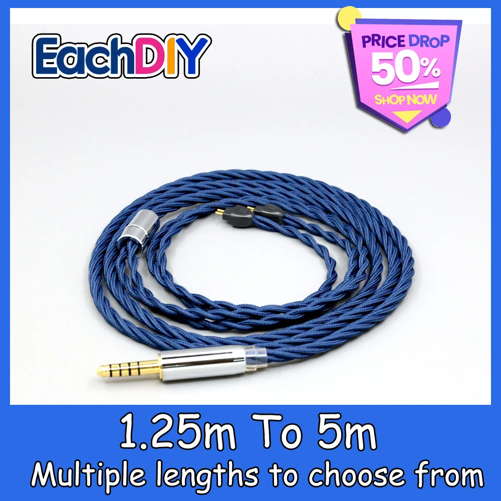 

99% Pure Silver OCC Graphene Alloy Full Sleeved Earphone Cable For HiFiMan RE2000 Topology Diaphragm Dynamic Driver LN008609