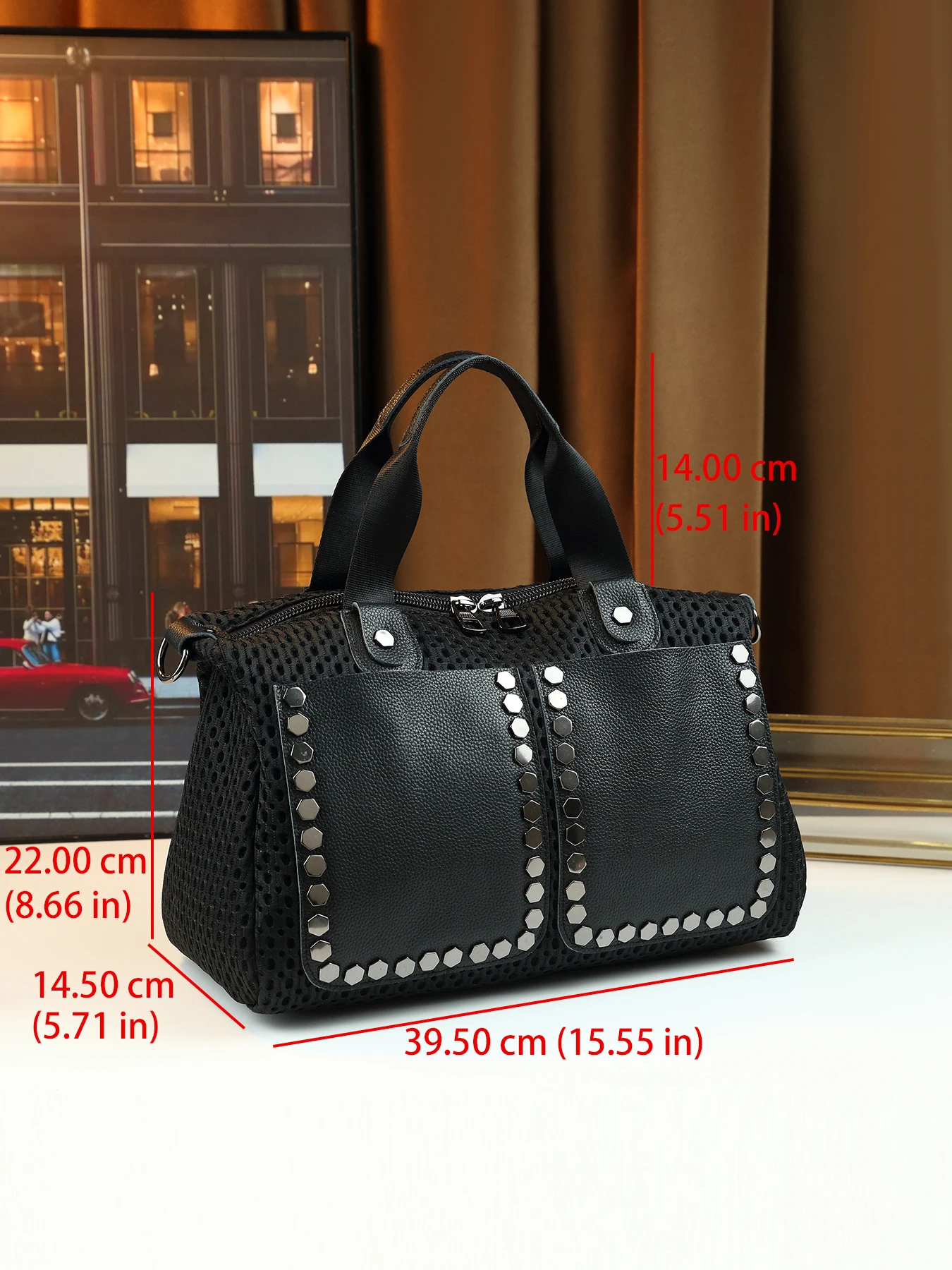 أزياء السفر الترفيهي نموذج شبكة سعة كبيرة وسادة محمولة حقيبة برشام الديكور حقيبة ركاب كبيرة