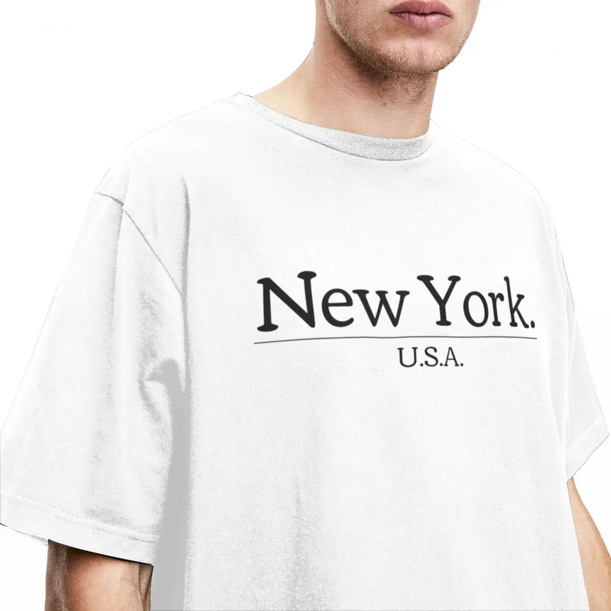 New City York T-Shirt Beach USA America United States Awesome T-Shirts Cotton Harajuku Tshirt For Men Short-Sleeved Custom Tees