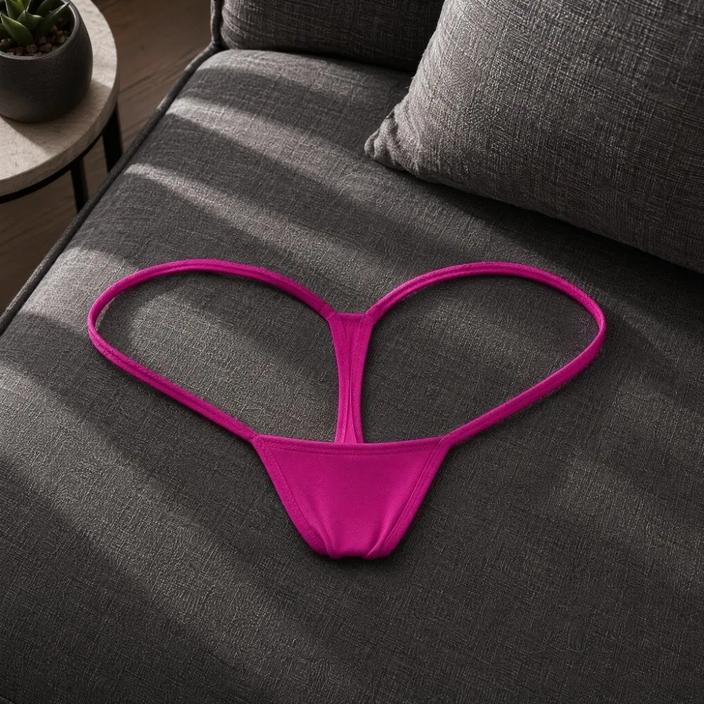 Breathable Seamless Women Thongs Low Waist Solid Color T-back Briefs Underwear Thin Belt T Panties Girl