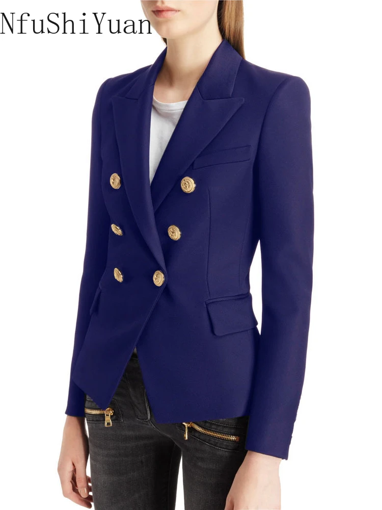 Veste courte imbibée pied-de-poule pour femme, blazer à double boutonnage, manteau femme, mode coréenne, nouveau