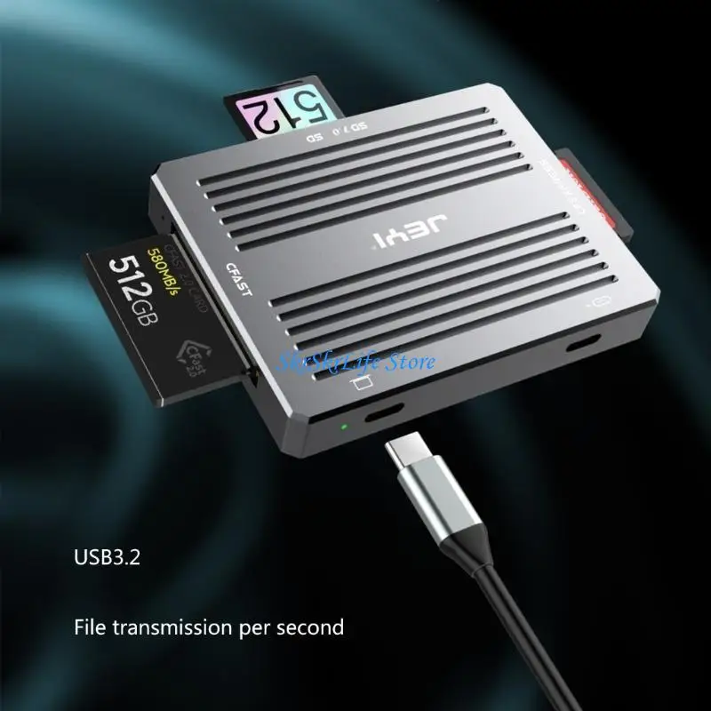 E65E USB 3.2 Lector tarjetas TIPEC USBC Lector tarjeta Memory Writer Adaptador tarjeta Flash para CFE REDER