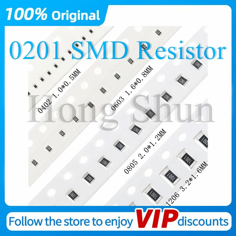 100Pcs SMD 0201 1% High Precision  1R 2R 3R 4R 5.6R 10R 20R 30R 40R 56R 68R 82R 0.1R 100R 220R 470R 1K 10K 20K 33K 82k