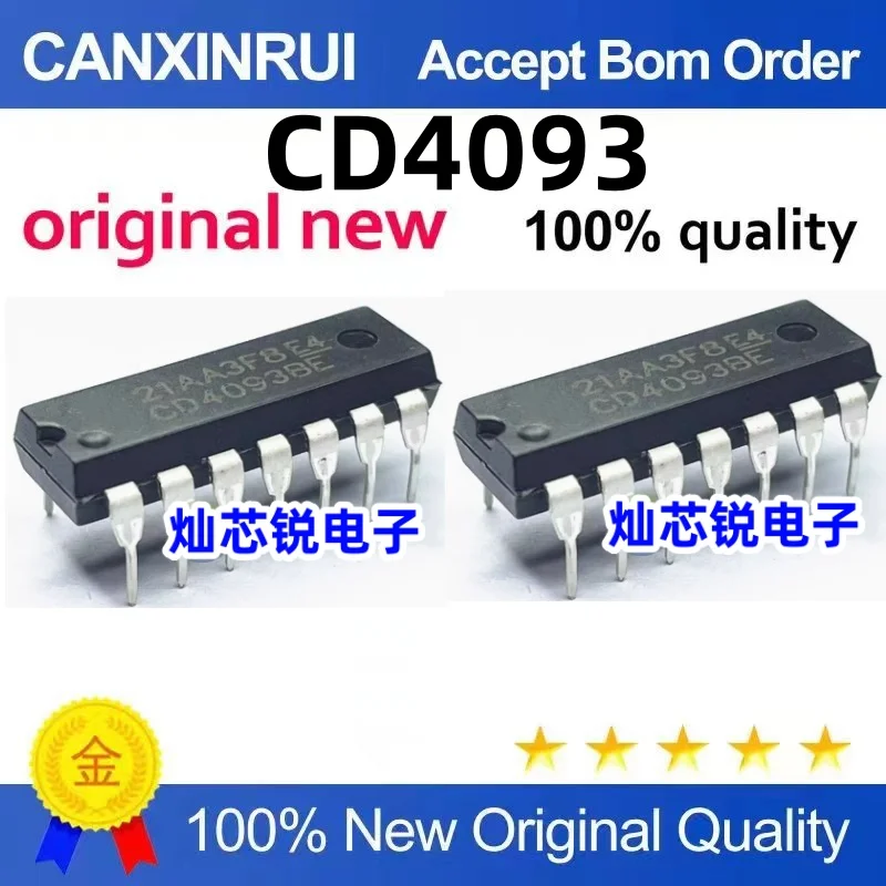 

（100 pieces）CD4093 CD4093BE HCF4093BE In-Line DIP14 Logic Chip IC