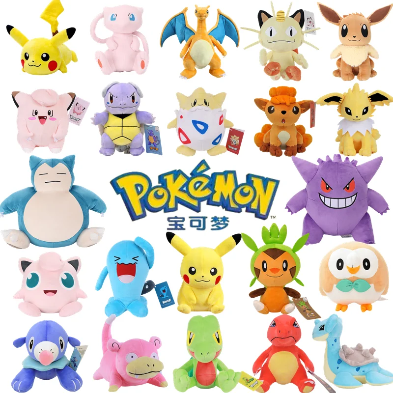 

NEW POKEMON Original Pikachu Mew Meowth Blastoise Charmander Haunter Psyduck Anime Figure Plush Stuffed Doll Kids Birthday Gifts