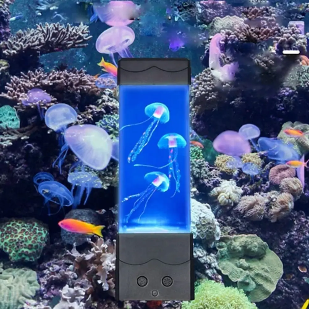 Creative 7 Colors LED Jellyfish Lamp Color-Changing USB Charging Night Light Desktop Decor Mood Lighting Desktop Light Room