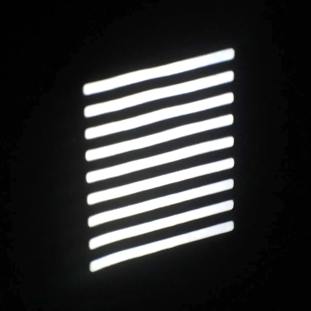 Parallel to the diagonal lines gobo