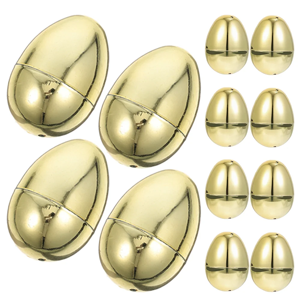 

12pcs Fillable Easter Eggs Golden Easter Eggs Plastic Easter Eggs for Filling Treats Easter Theme Party Favor Easter Egg Hunt Ba