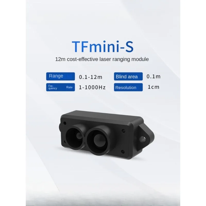 High frame rate and low power consumption TFmini-S 12m cost-effective laser radar module ranging sensor.